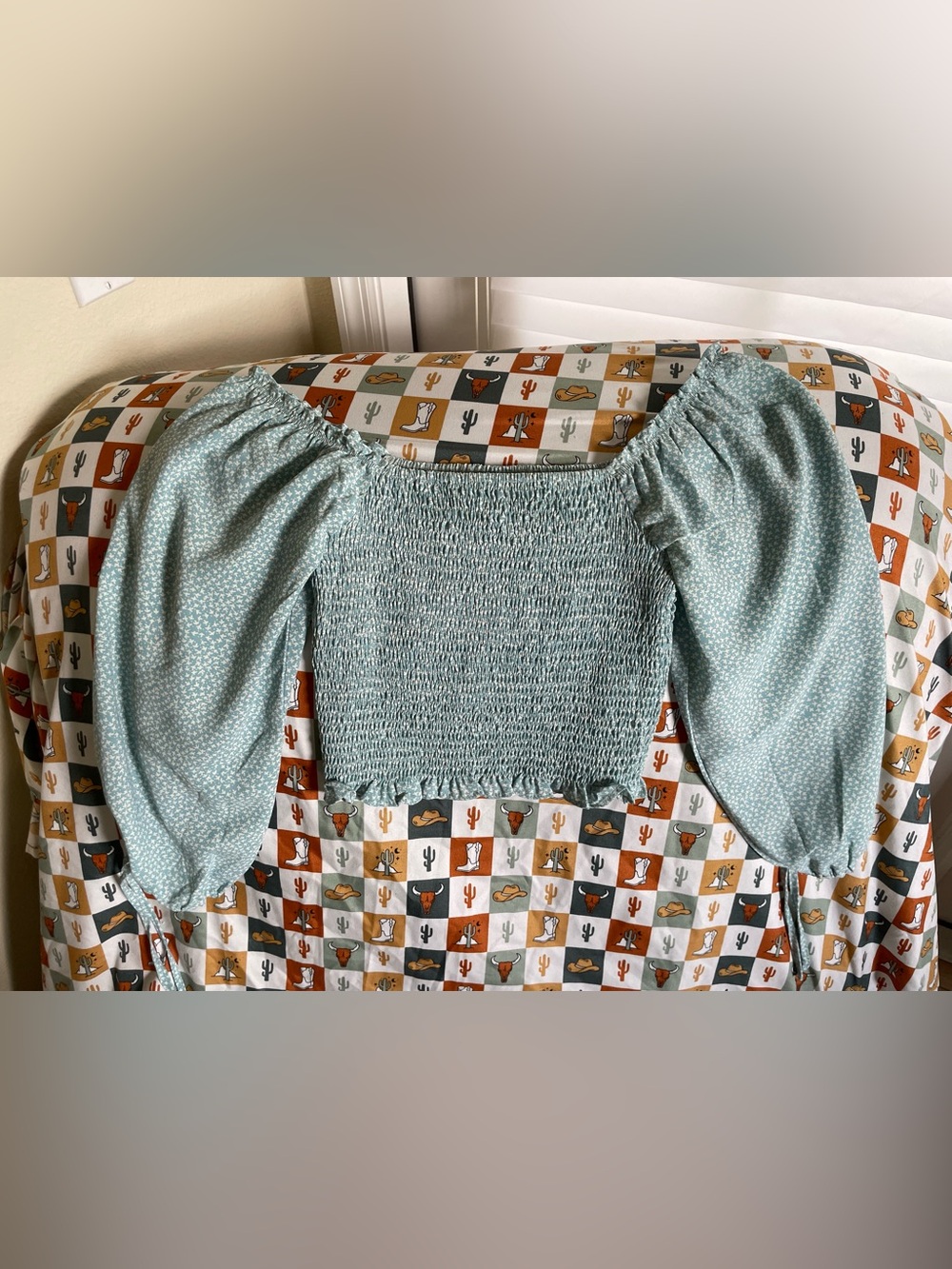 Princess Polly Mint Green Smocked Blouse
